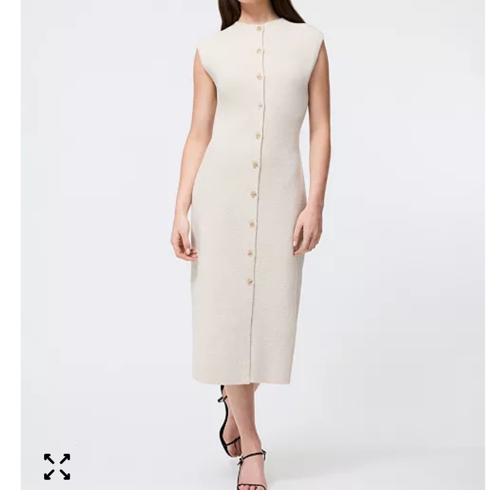 French Connection Sleeveless Marley Button Front MIDI Dress Size S